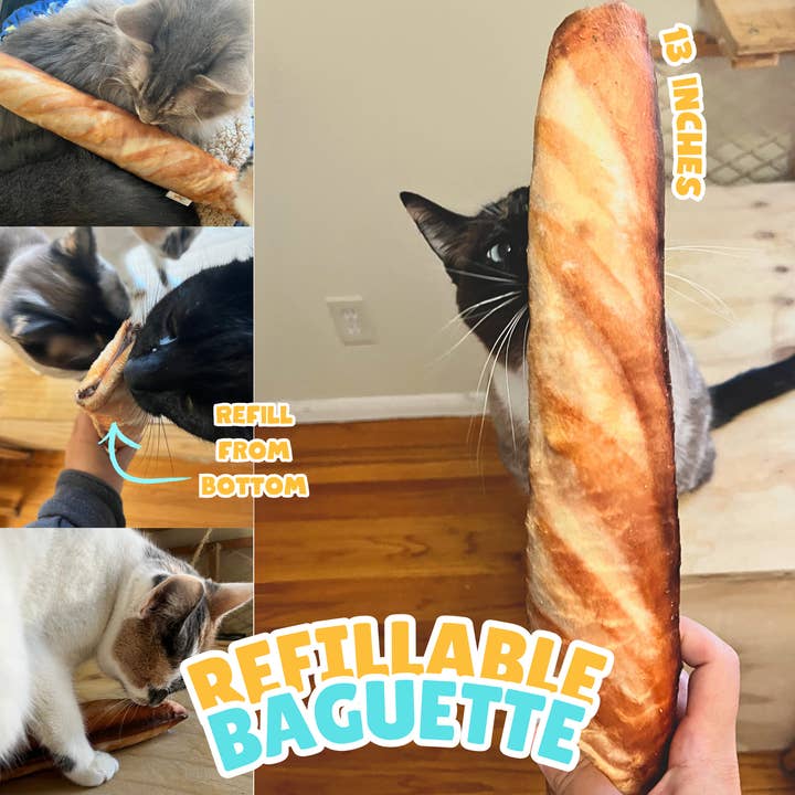 Refillable CATNIP 14-inch Baguette for wholesale by HaiKitti