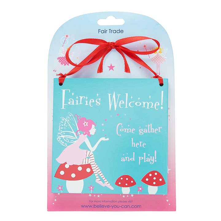 'Fadas bem-vindas!... ' Sinal de decoração de parede de madeira para crianças por atacado de Believe You Can