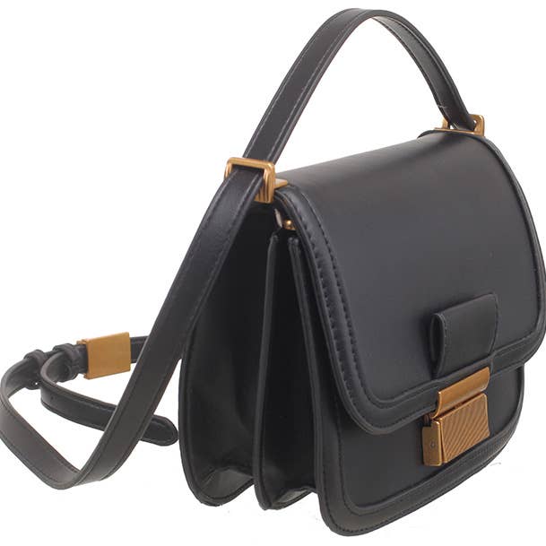 Bessie London – wholesale Crossbody bag – Women's – GOLD CLASP FLAP CORSSBODY BAG