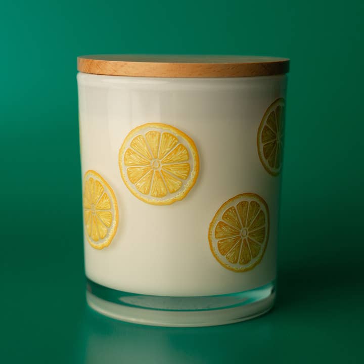 Lemon Slice Wrap Soy Candle for wholesale by Unplug Soy Candles