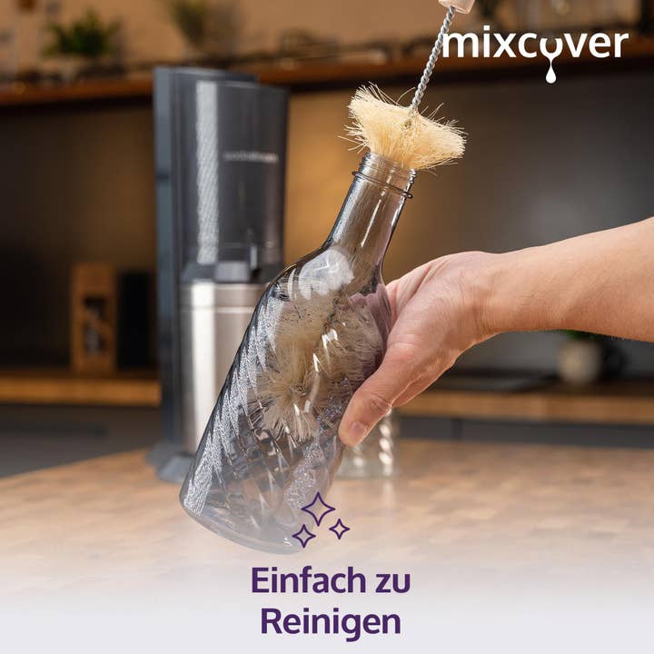 Mixcover GmbH - Wholesale Soda/Carbonated Drink - Mixcover glass bottle compatible with SodaStream Crystal 2.0 with 10% more volume Dark Grey2