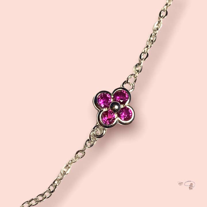 Collier Fleur rose pour la vente par Shine Juwely