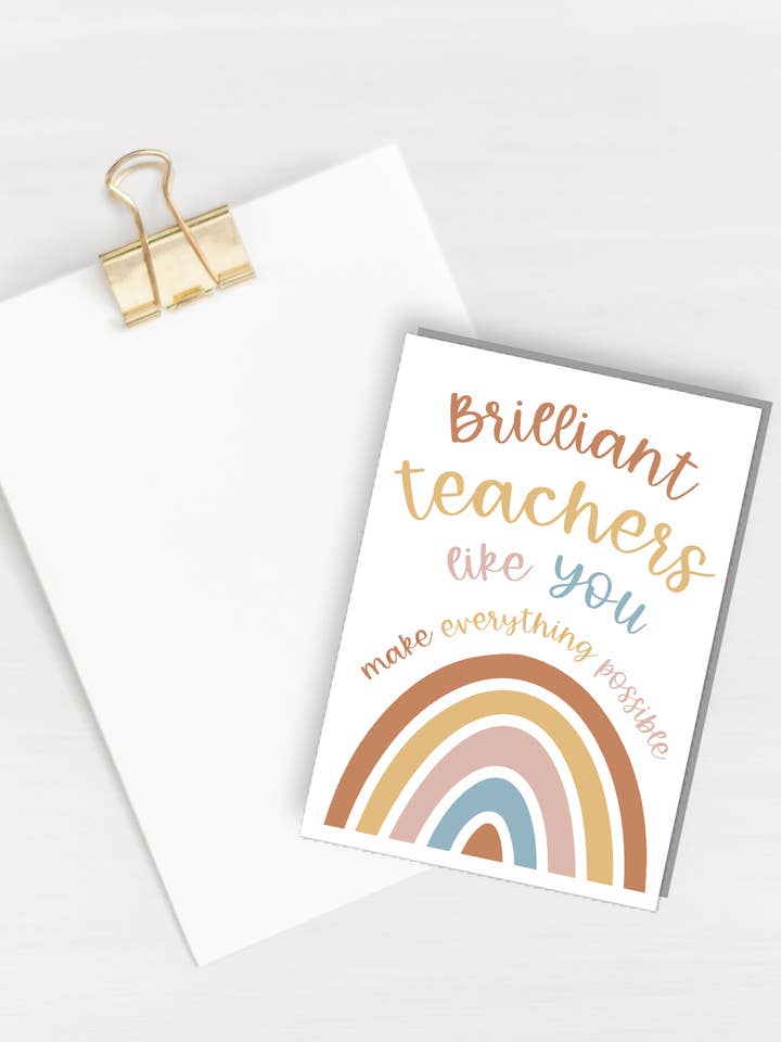 Carte de professeur brillante pour la vente par Três Paper Co