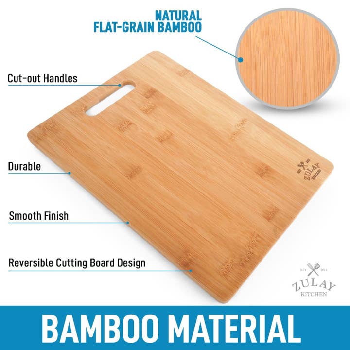 Zulay Kitchen - Wholesale Cutting Board - 3-Piece Premium Bamboo Wooden Cutting Board Set
