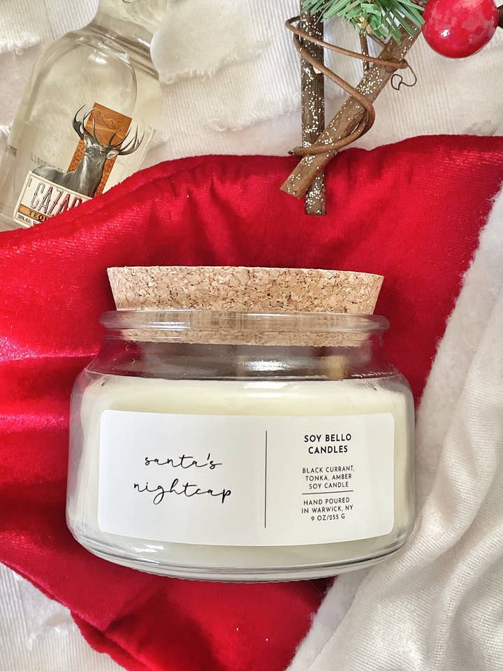 Santa's Nightcap -Soy Wax Candle 9oz- Luxury Candle for wholesale by Soy Bello Candles