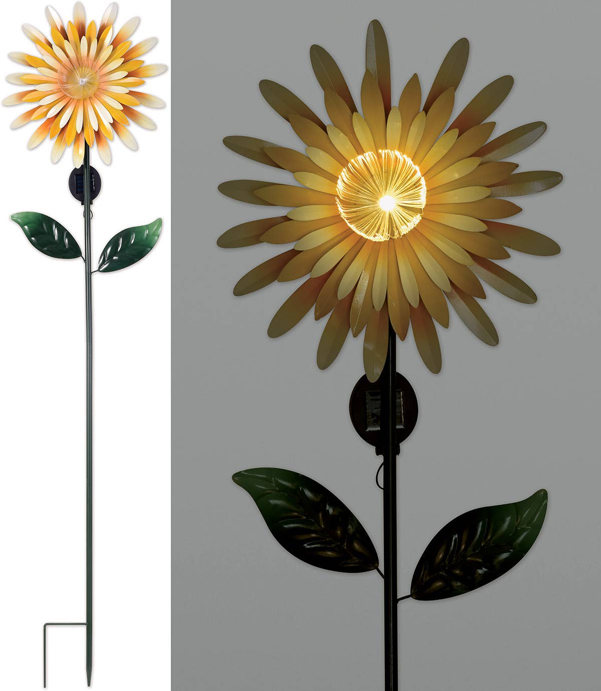 Sunset Vista Designs - Venta al por mayor Postes de jardín/césped - Estaca solar de fibra óptica amarilla0