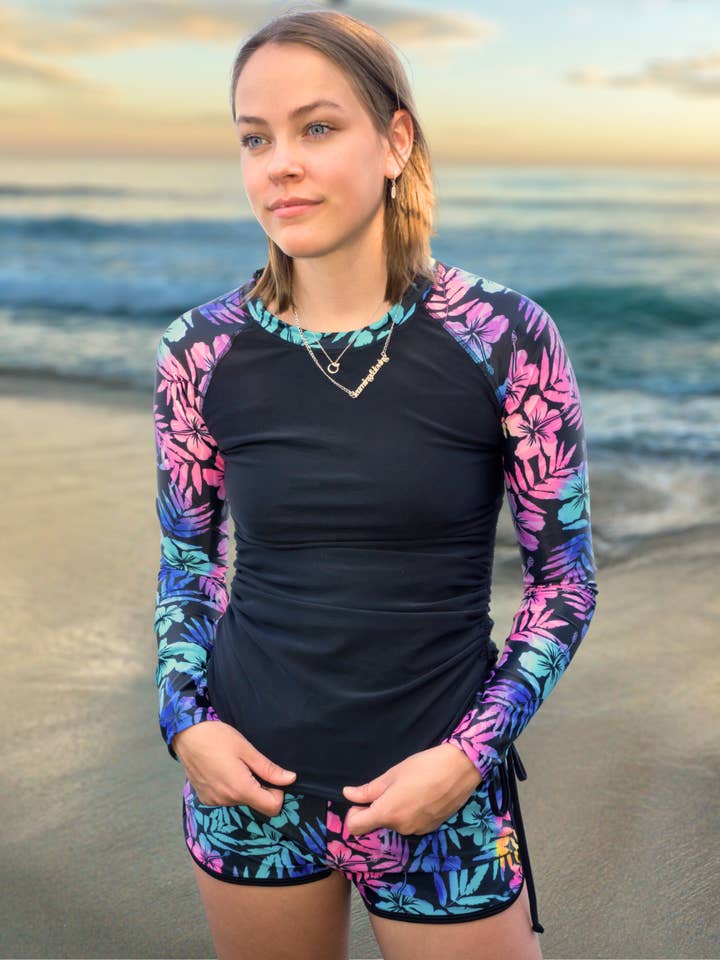 2 pezzi da donna Set di pantaloncini da bagno UPF50+ Rash Guard per la vendita all'ingrosso da parte di Berry Jane