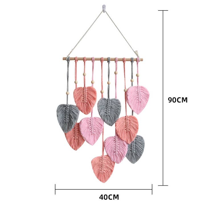 Crystolver (We Cover All Import Fees) - Wholesale Decorative tassel/wall drop - Colourful Leaf Macrame Wall Hanging