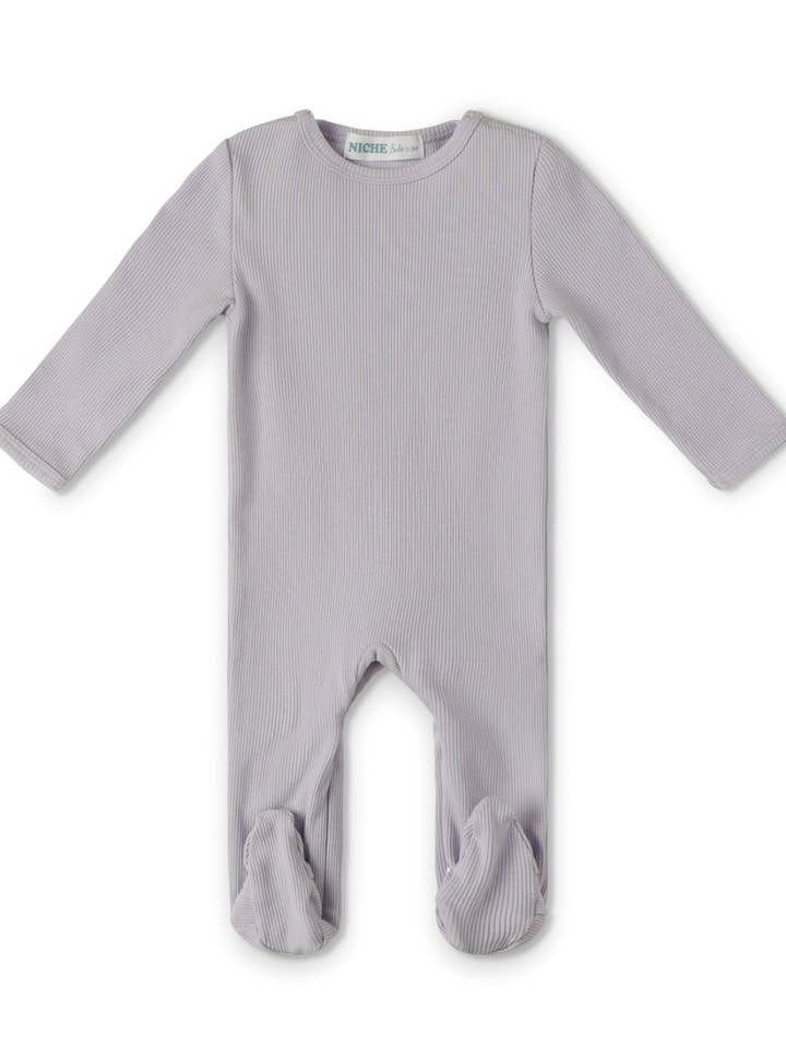 Lavender Ribbed Footie for wholesale by Niche bebe