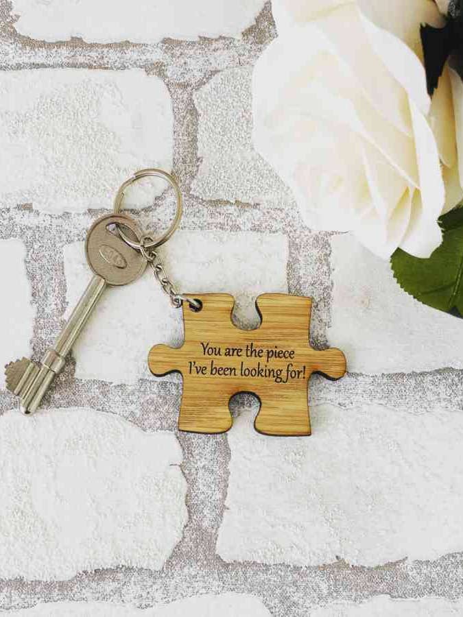 Valentines Jigsaw Keyring - Your Are The Piece I've Been.... for wholesale by The Funky Deer