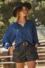 Oddi - Wholesale Blouse - Women's - Textured Fabric Shirring Yoke Blouse5