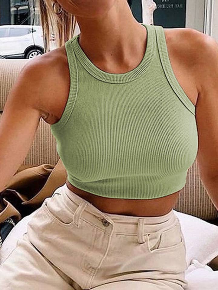 Sports Short Sleeveless Top With Exposed Navel and other Purchase Wholesale workout shirts. Free Returns & Net 60 Terms on Faire trending on Faire.