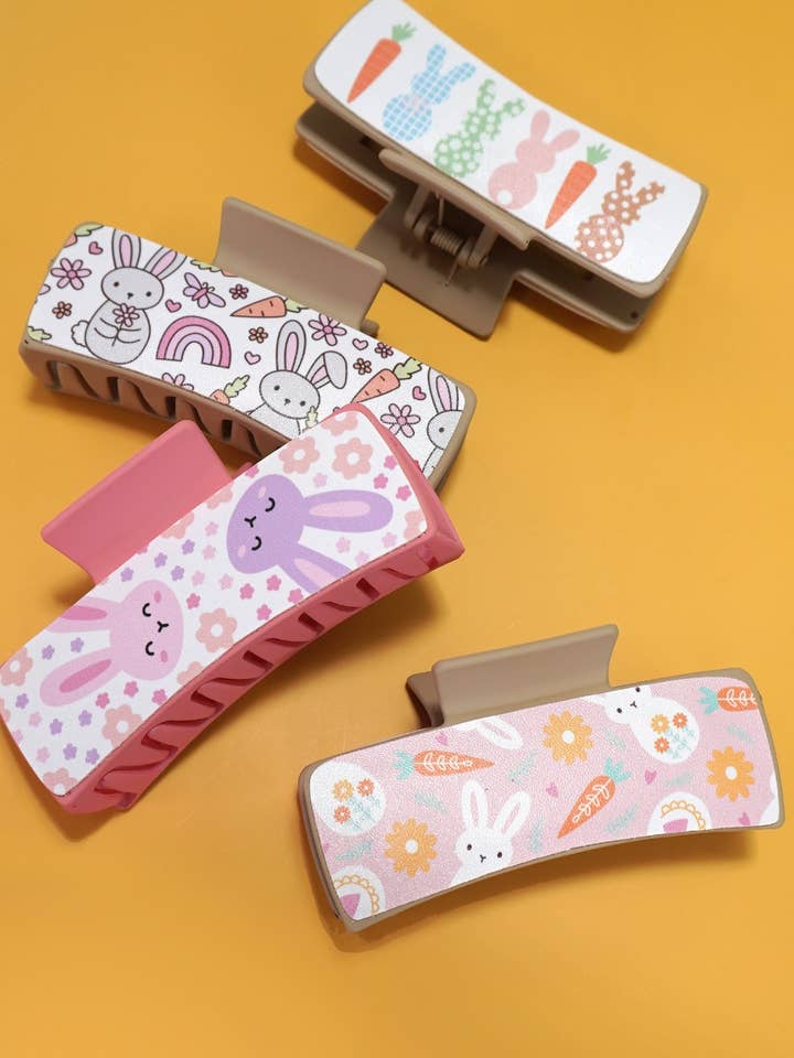 JUMBO FAUX LEATHER EASTER BUNNY HAIR CLAW | 40H855 for wholesale by JOSSLYN by wall to wall