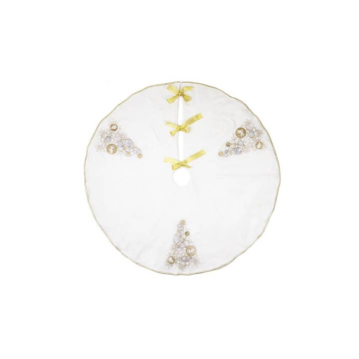 56" Round Ornament Tree Christmas Tree Skirt for wholesale by Xia Home Fashions & Manor Luxe