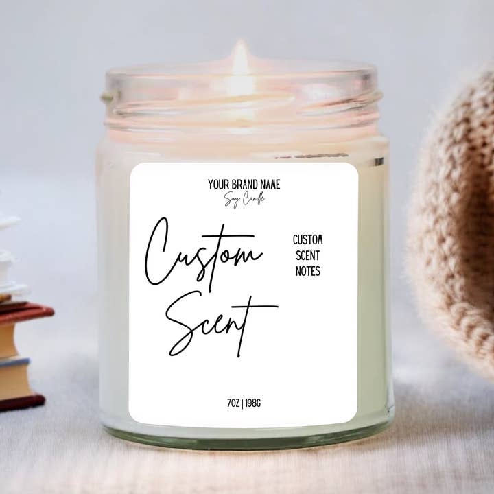 Candela personalizzata in barattolo di vetro da 7oz di soia con coperchio dorato per la vendita all'ingrosso da parte di Lavender & Lillies