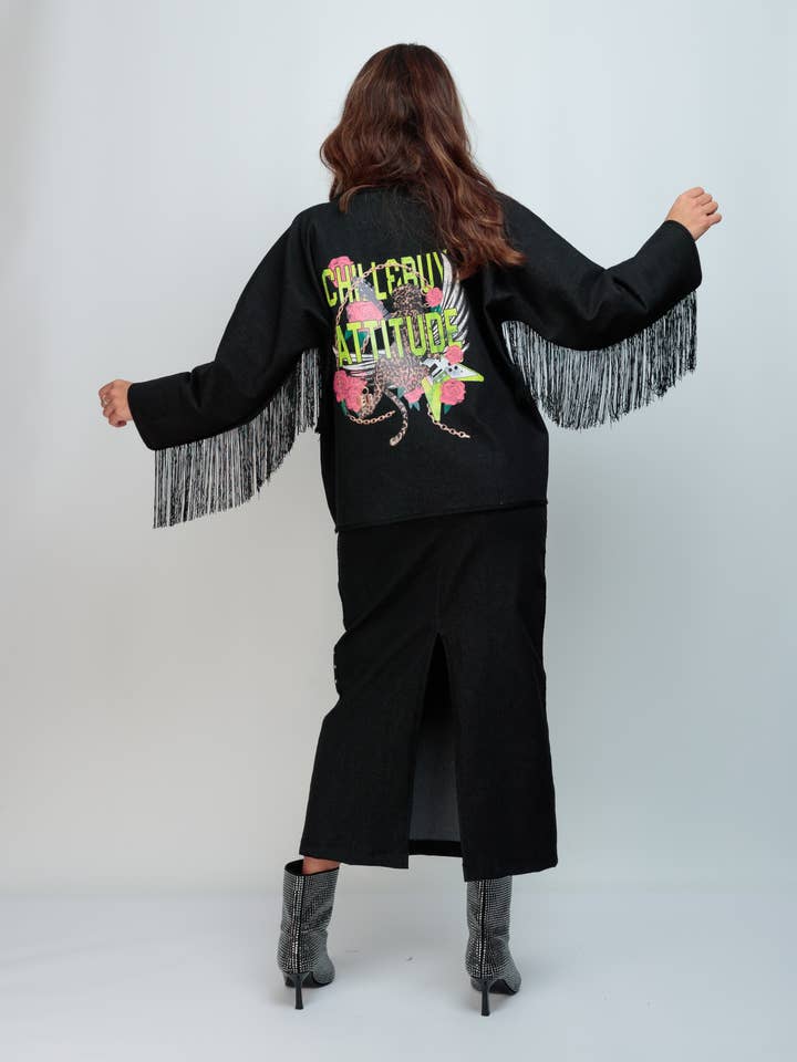 Women's Denim Skirt with Silver Studs for wholesale by Chill&Buy