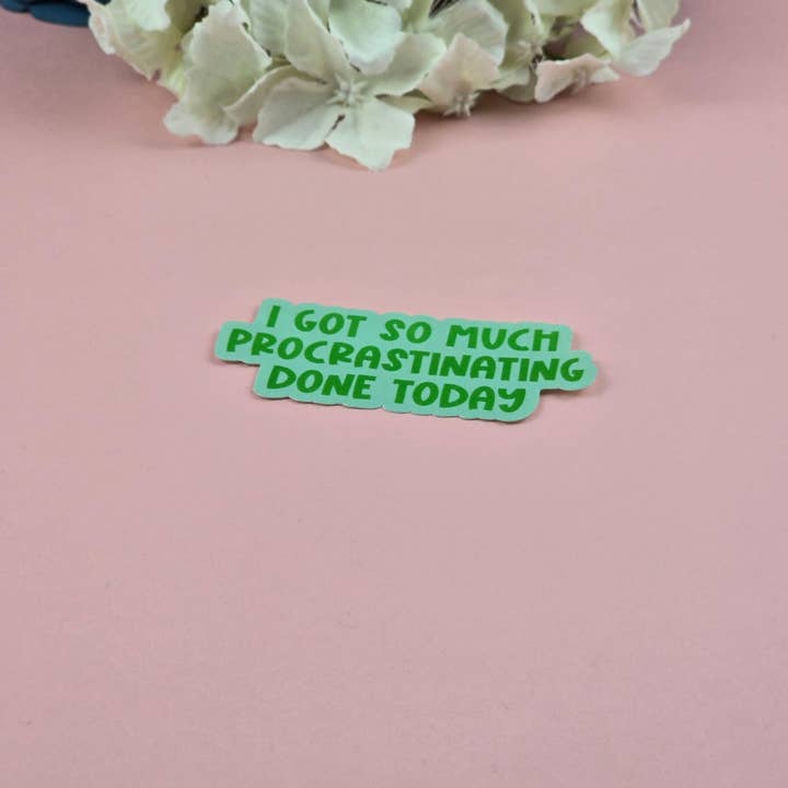 The Grumpy Tortoise - Wholesale Sticker - Waterproof Sticker - I got so much procrastinating done today - Sarcastic Sticker - Funny Sticker - Sassy2