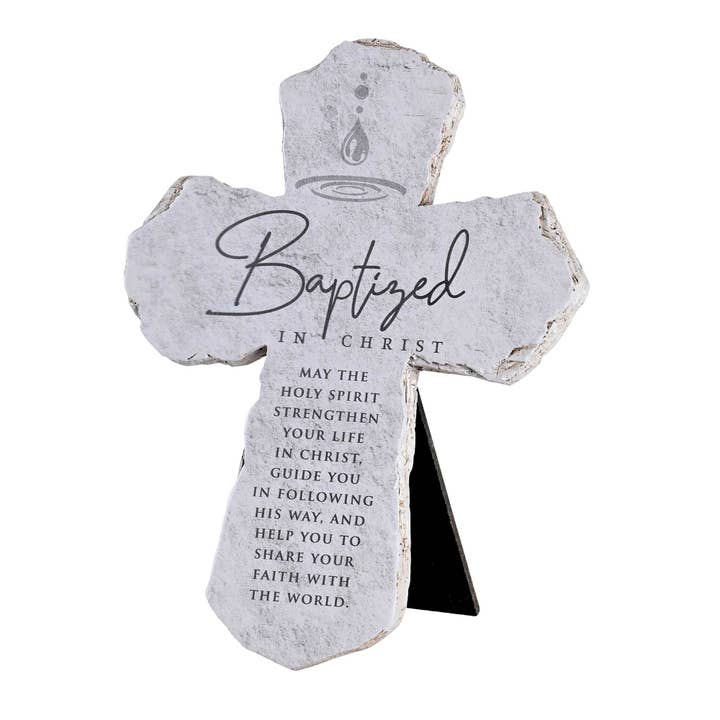 Tabletop Cross Baptized In Christ 7H for wholesale by Magnolia