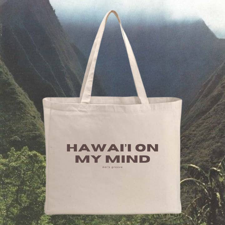 HAWAI’I ON MY MIND Tote Bag for wholesale by Kai's Groove