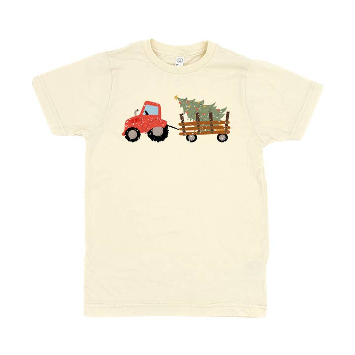 Red Tractor Christmas Children's T-Shirt for wholesale by Sage & Soil