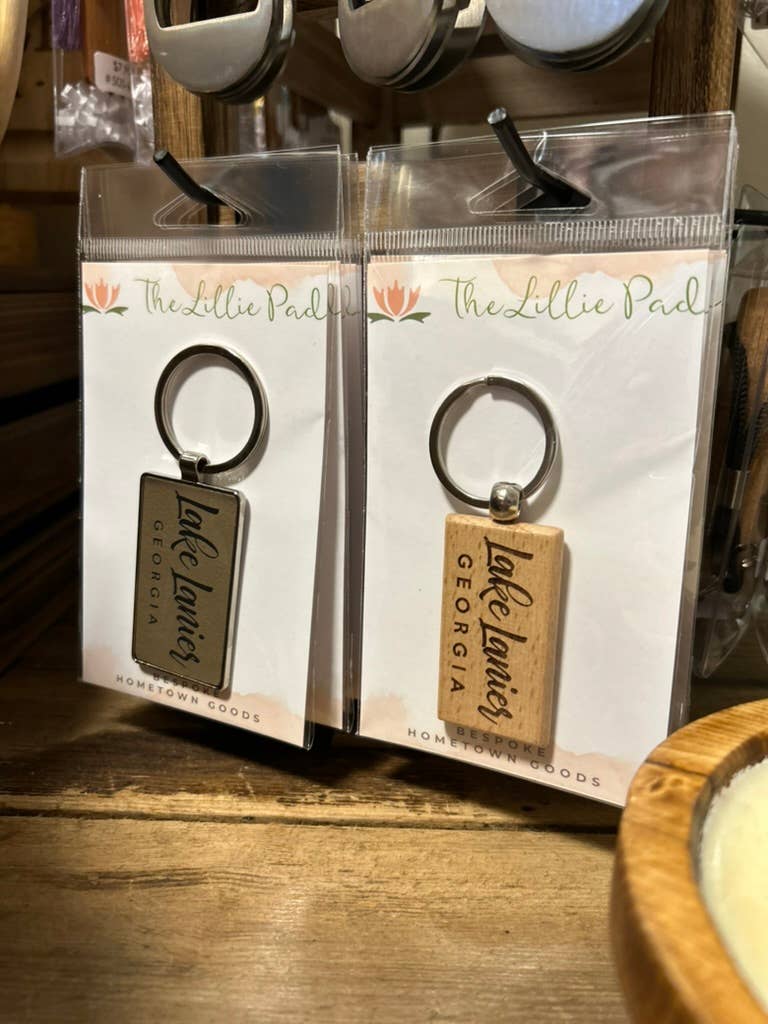 The Lillie Pad - Wholesale Keychain - Unisex - Custom Local Lake Name Leatherette + Metal Keychain3