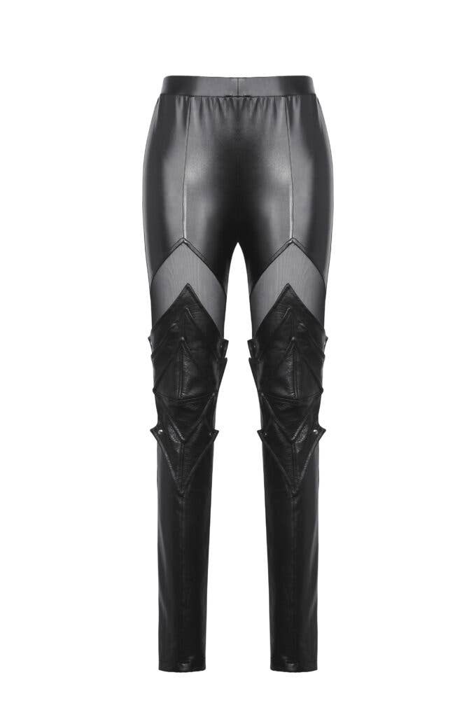 PW134 - Black PU leather armor knight leggings for wholesale on Faire8