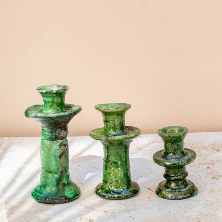 Maison Berber – Großhandel Kerzenhalter – Tamegroute Grüner Kerzenhalter – 4 Größen3