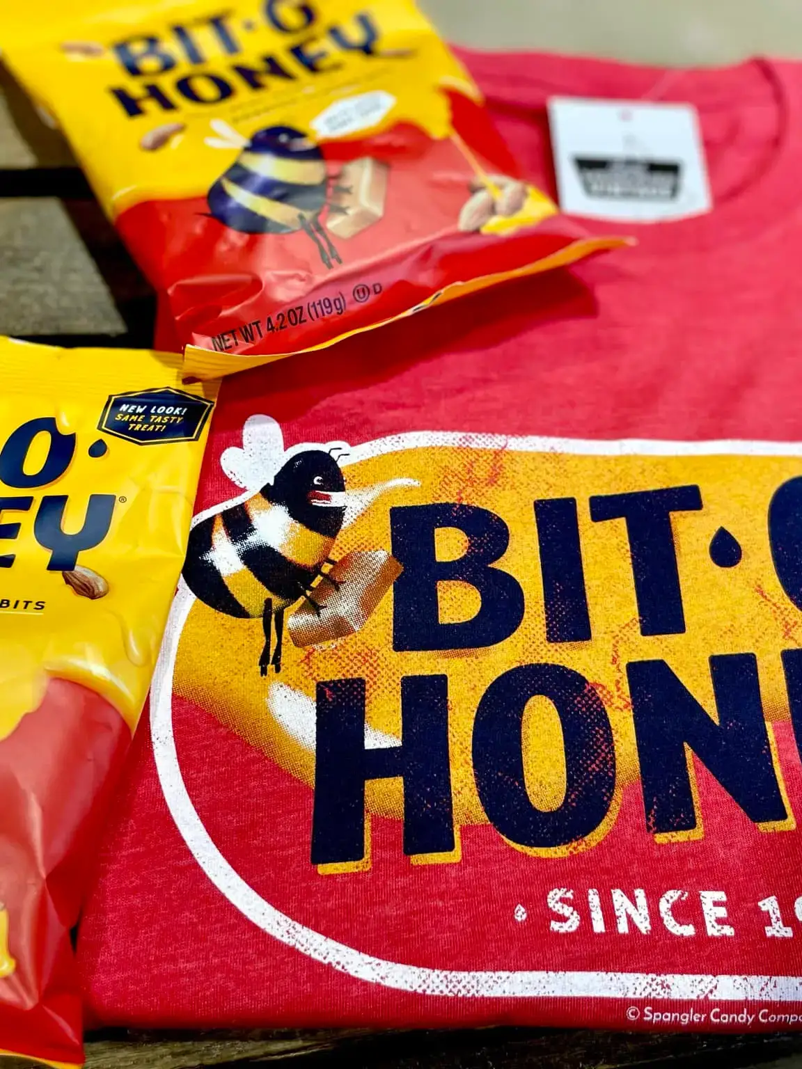 Grandpa Joe's Candy Shop - Wholesale Screen Printed T-Shirt - Unisex - Bit-O-Honey Since 1924 Vintage Tee, T-Shirt1