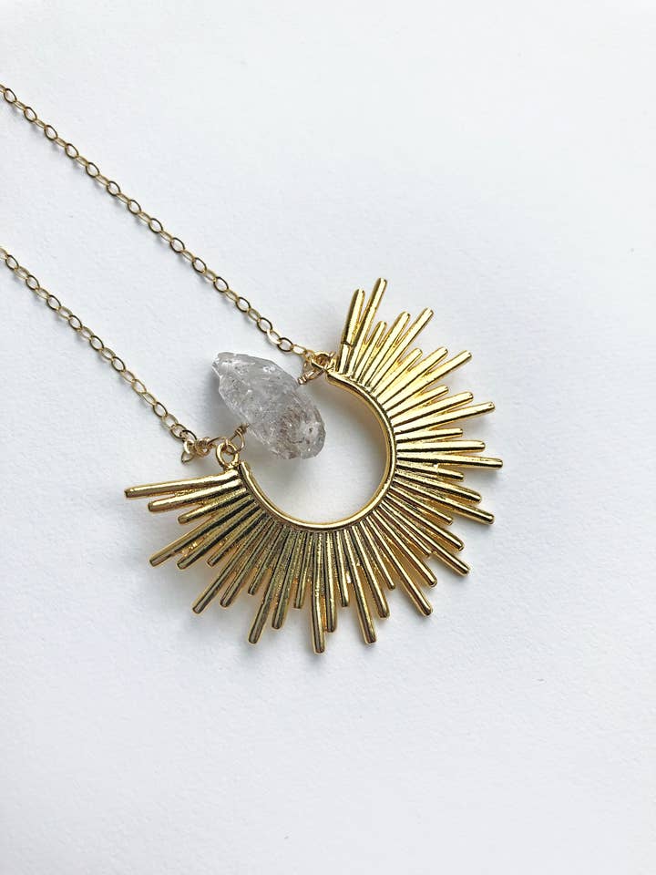 Sterrenburst Boheemse Kristallen Ketting | Boho Ketting voor wholesale door Laura Stark Designs