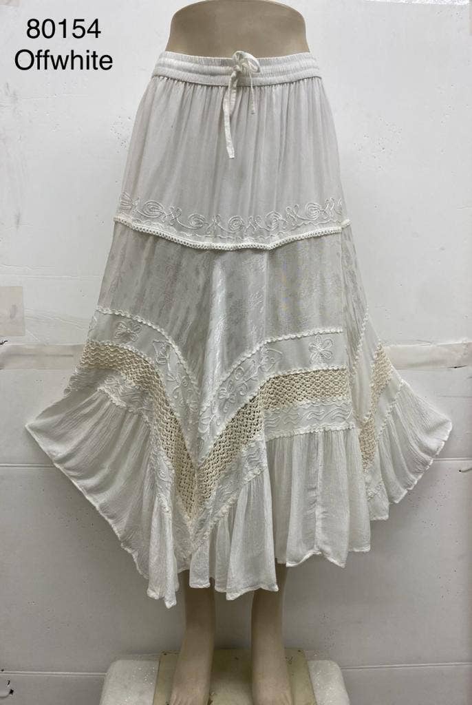 JUST CRUISING - India Casual Designs - Wholesale Skirt - Women's - Handcrafted Boho Embroidered Maxi Skirt7