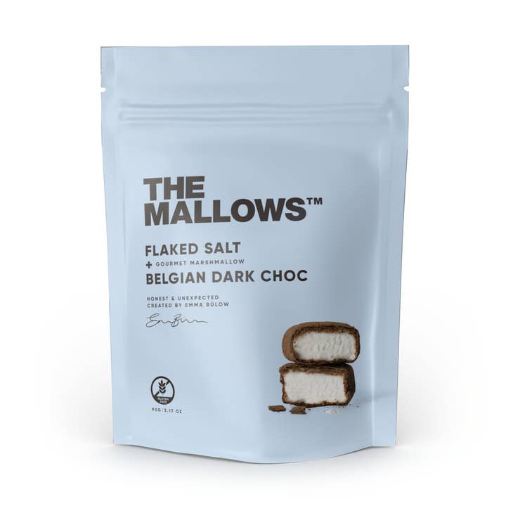 SEL EN FLOCONNET+CHOC NOIR BELGE 90g pour la vente par The Mallows