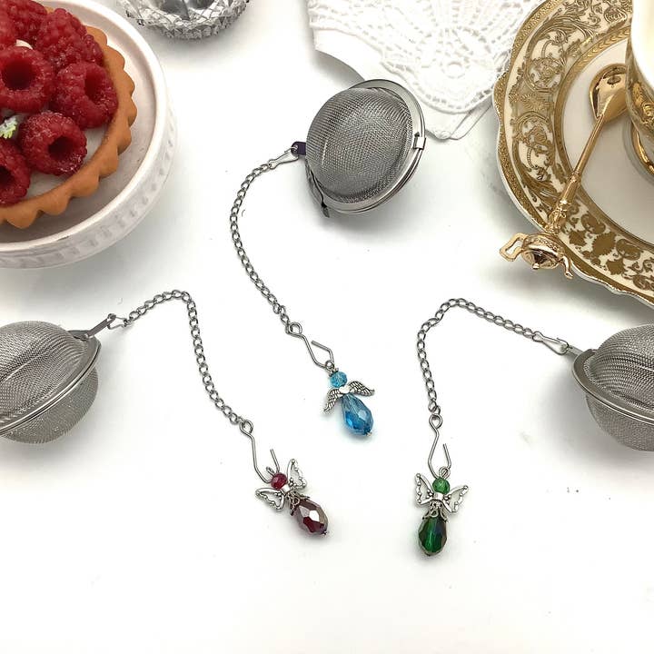 Tea Ball Infuser Assortment Birthstone Guardian Angel for wholesale by All Little Cute Things