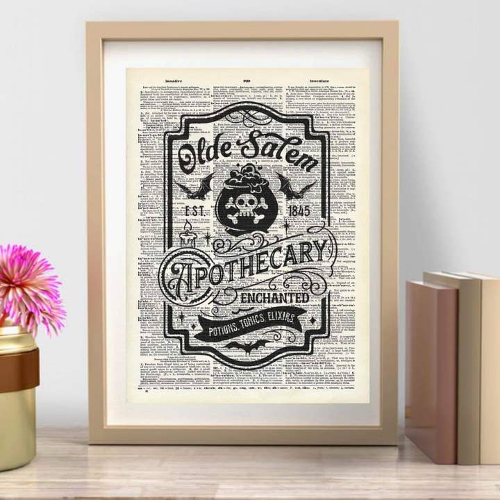 Crazilyhumbledesigns - Wholesale Art Print - Salem, Magic, celestial, Vintage Dictionary Print