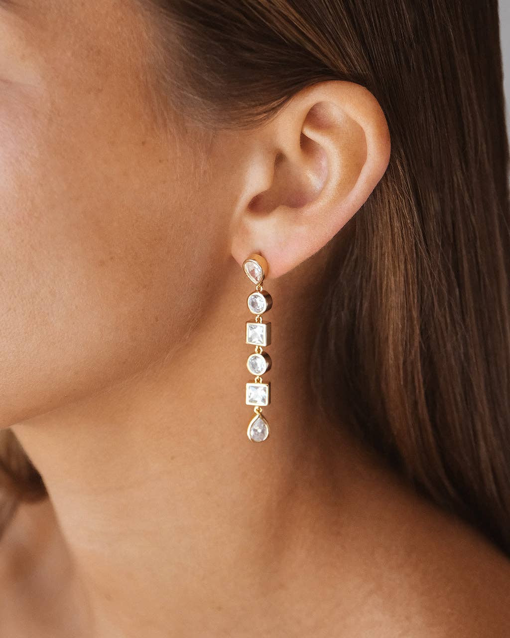 Sterling Forever - Wholesale Dangle Earrings - Ingrid Mixed CZ Dangle Earrings1