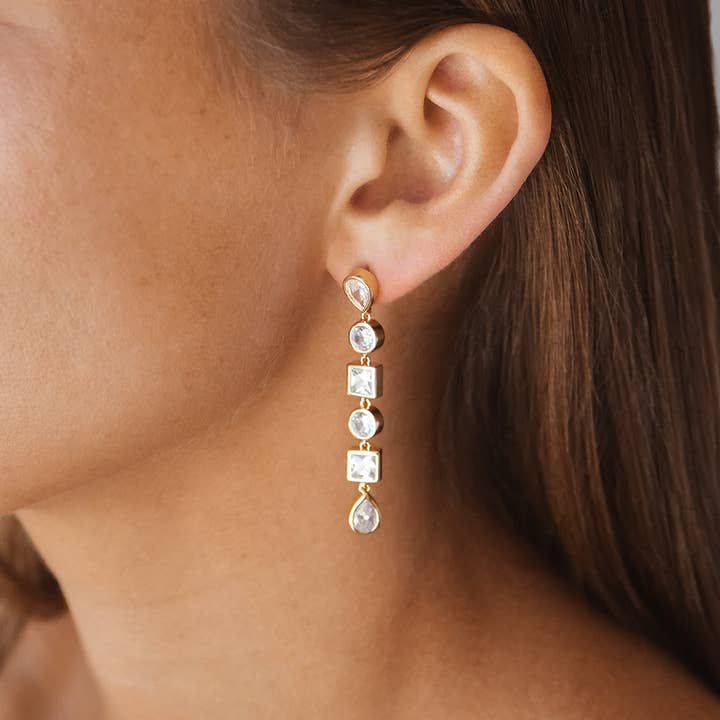 Sterling Forever - Wholesale Dangle Earrings - Ingrid Mixed CZ Dangle Earrings1