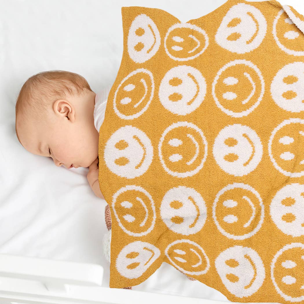 Fashion City – Engroshandel Sengetæppe - Børn og baby – Gentagne Happy Face Pattern Kids Throw Blanket11