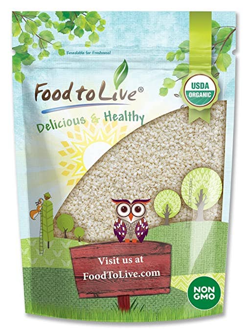 Food To Live - Vente Graines - Graines de sésame décortiquées biologiques — Graines de sésame blanches crues entières0
