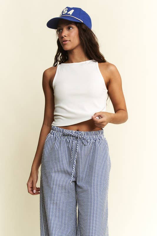 JADE BY JANE - Wholesale Pants - Women's - Gingham boxer pants0