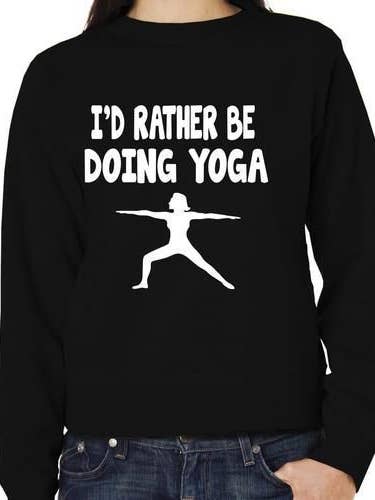 Sudadera divertida con texto en inglés «Prefiero estar haciendo yoga» para venta al por mayor de Print4U