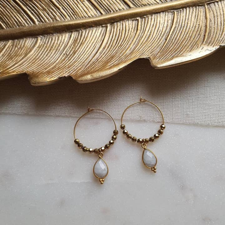 GINANDGER - Wholesale Dangle Earrings - EARRINGS PIPA MOON STONE