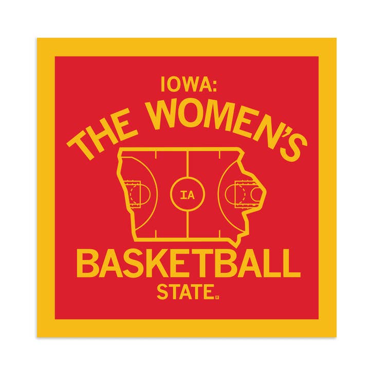 Iowa: O Autocolante Vermelho do Estado do Basquete Feminino por atacado de RAYGUN
