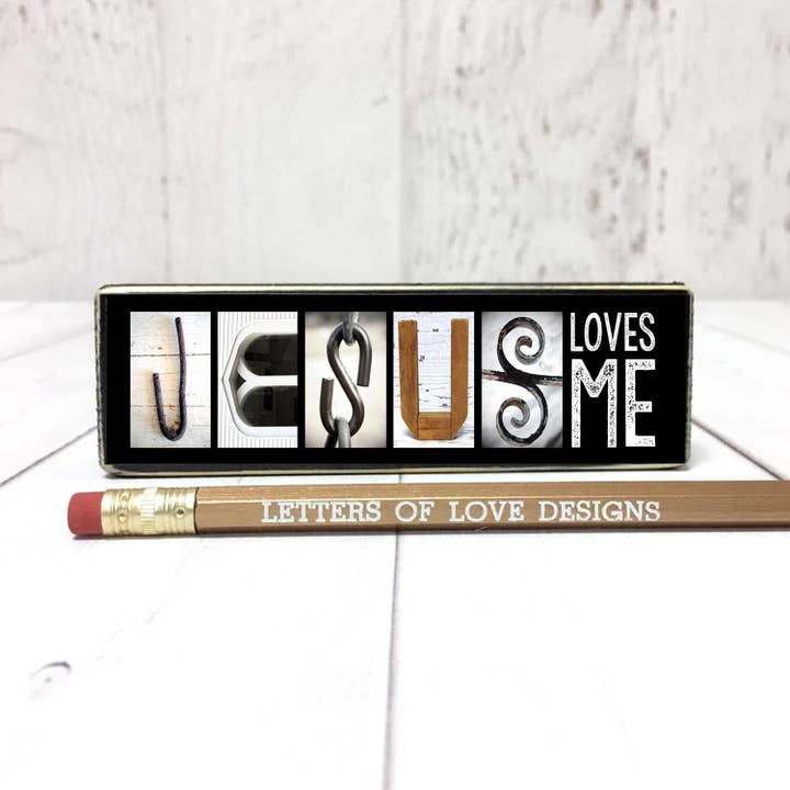 Jesus Loves Me Sign, Christian Gifts & Religious Home Decor for wholesale by Letters Of Love Designs