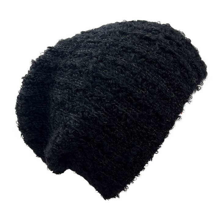 Black Loop Knit Alpaca Beanie for wholesale by SLATE + SALT