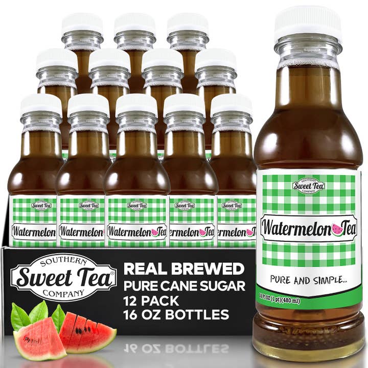 Watermelon Sweet Iced Tea - Real Brewed Black Tea - 12 Pack (16oz) for wholesale by Southern Sweet Tea Company
