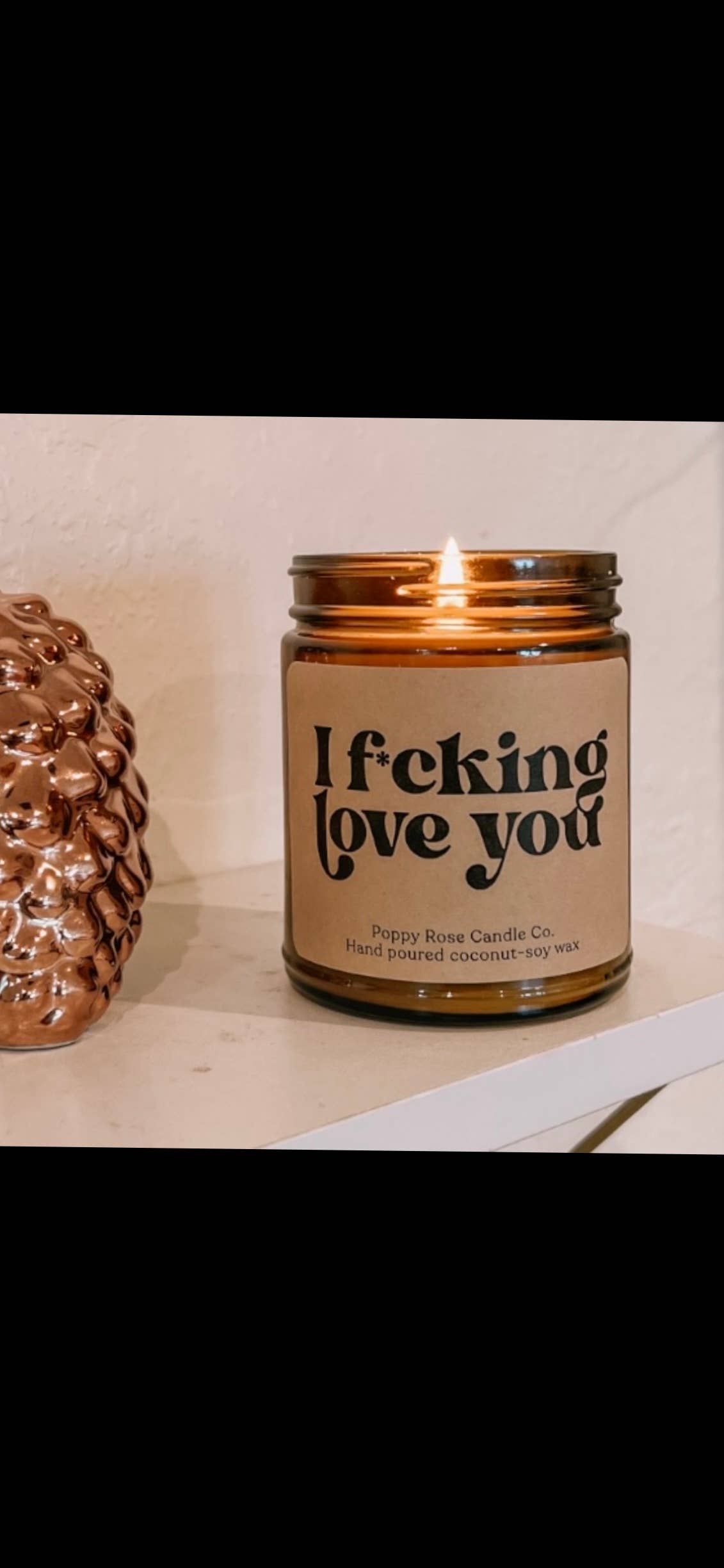 Poppy Rose Candle Co. - Vendita all'ingrosso Candela in vasetto - I f*cking love you - candela divertente candela al cocco da 8 once1