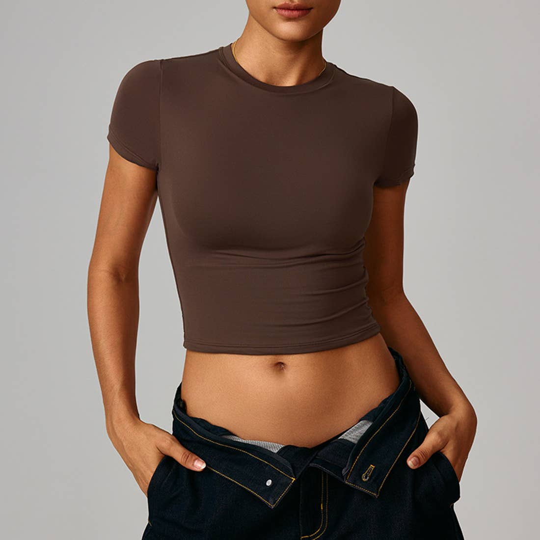 Sodalemon - Wholesale Athletic Top - Women's - Women Slim-Fit Quick-Dry Round-Neck Yoga T-Shirt6