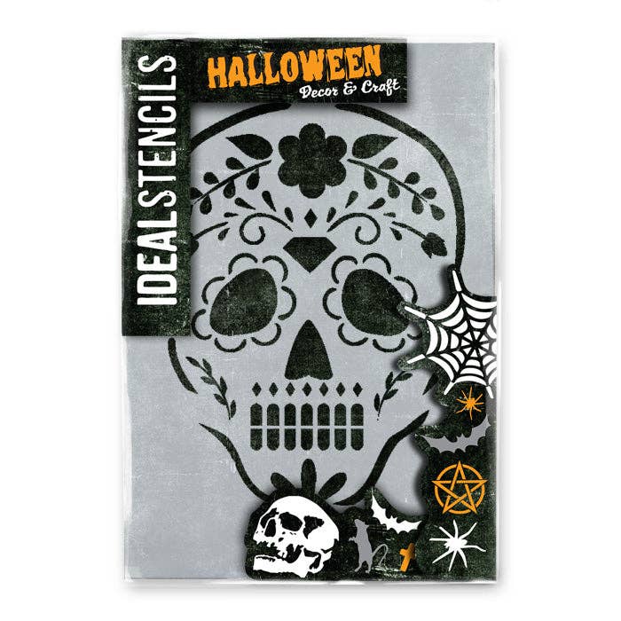 Estêncil Crânio do Dia dos Mortos por atacado de Ideal Stencils