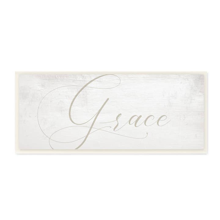 Stupell Industries - Vendita all'ingrosso Targa da parete - Grace Phase Elegante Corsivo Tipografia Neutro