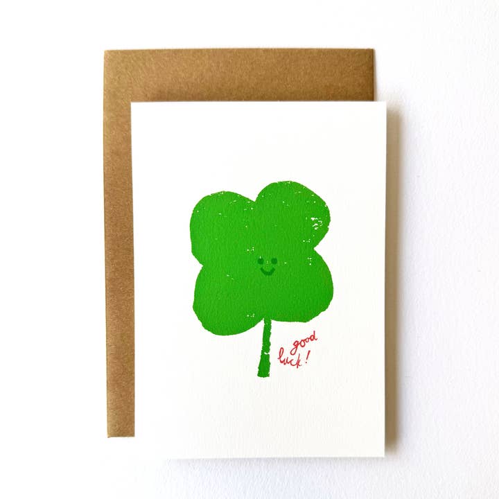 Happy Good Luck Clover for wholesale by Florence Fry