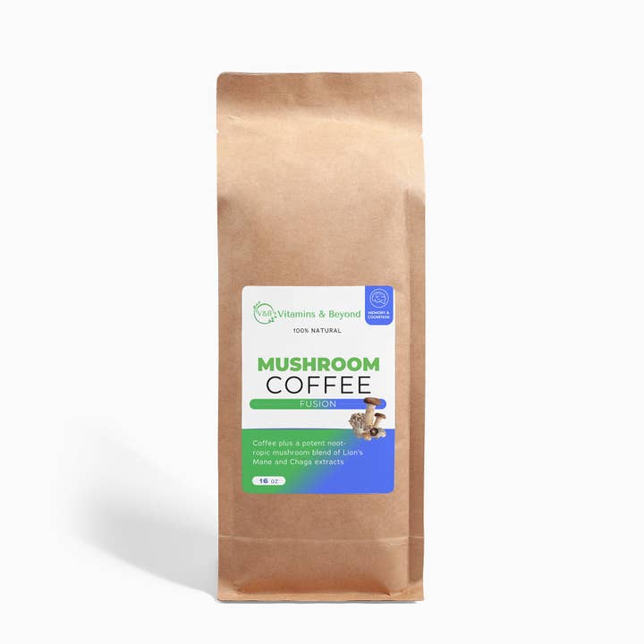 Pilzkaffee Fusion - Lion's Mane & Chaga 16 Unzen für den Großhandel von Vitamins & Beyond